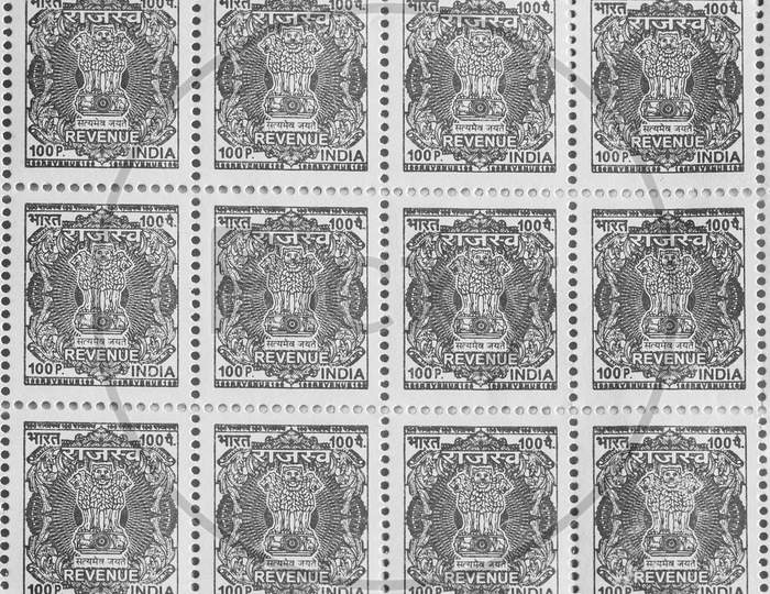 Revenue Stamp in Black and White