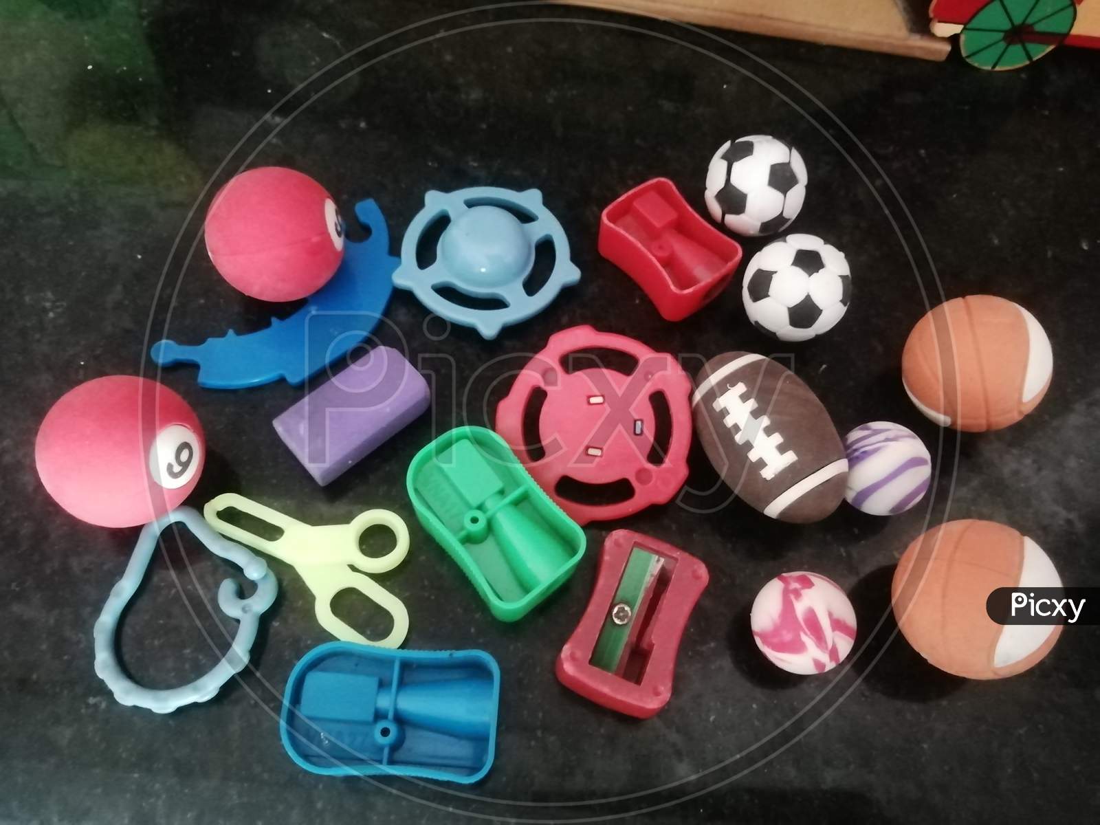 Children toys of different colors