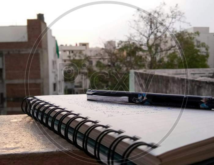 Diary and a pen