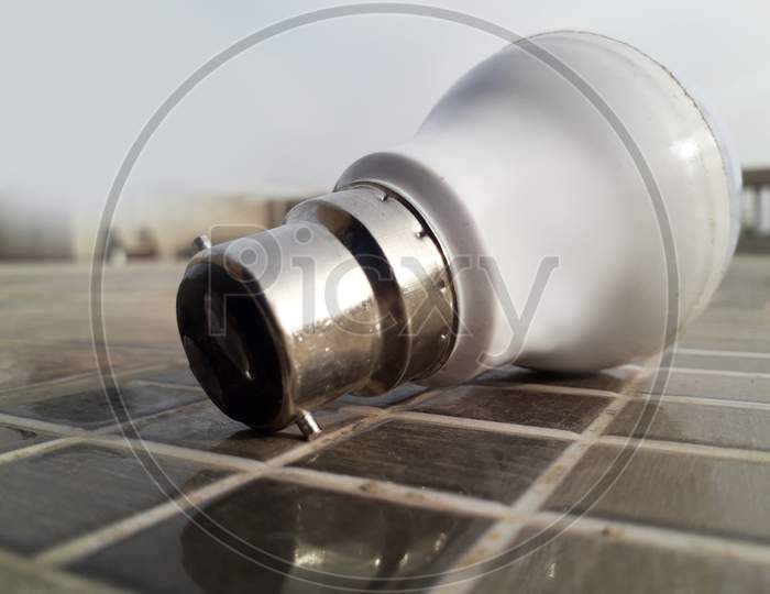 White eco-friendly LED bulb to save energy backside view