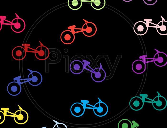 Digital art of bicycles