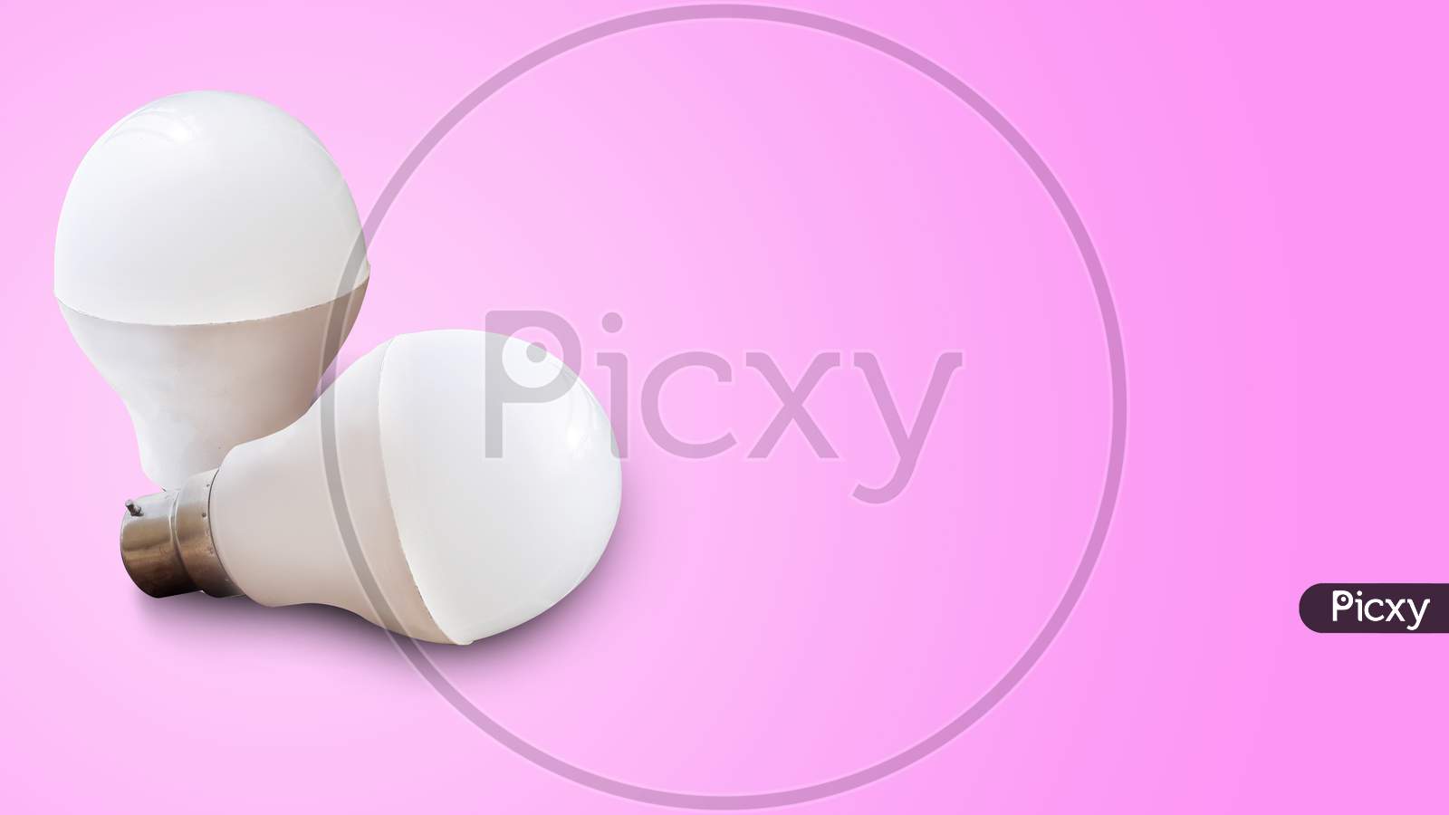 White LED bulb non glowing isolated image in pink background