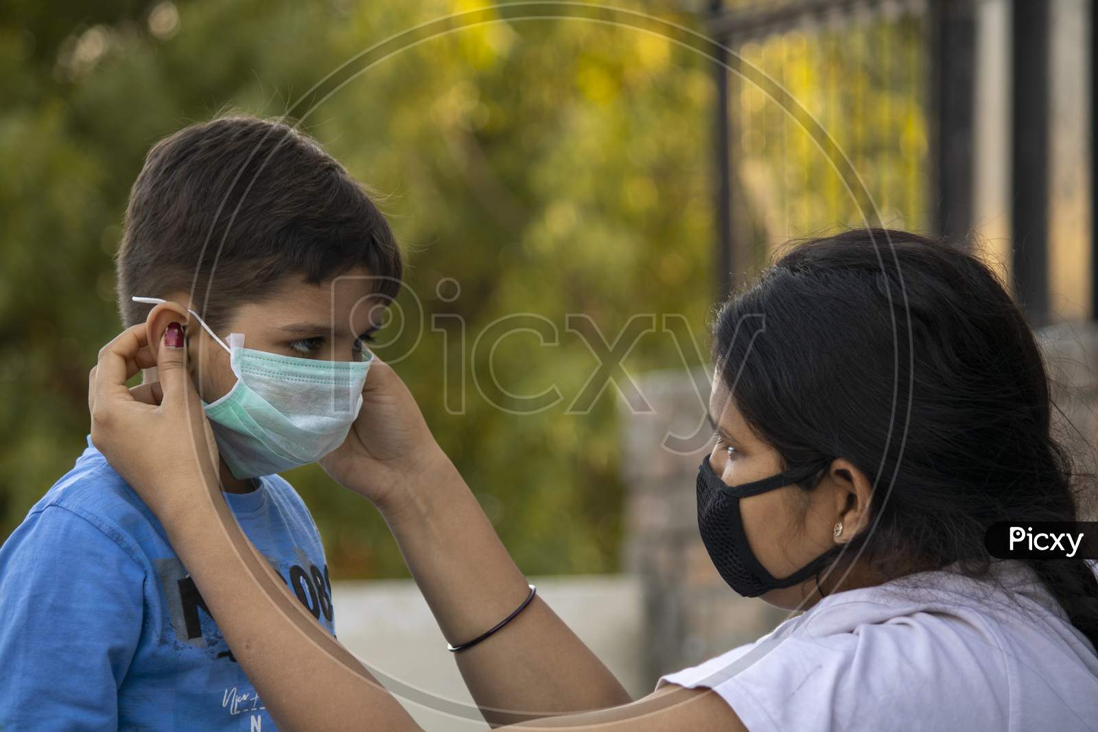 Indian Child Coughing On His Elbow Showing Tips To Protecting Corona Virus