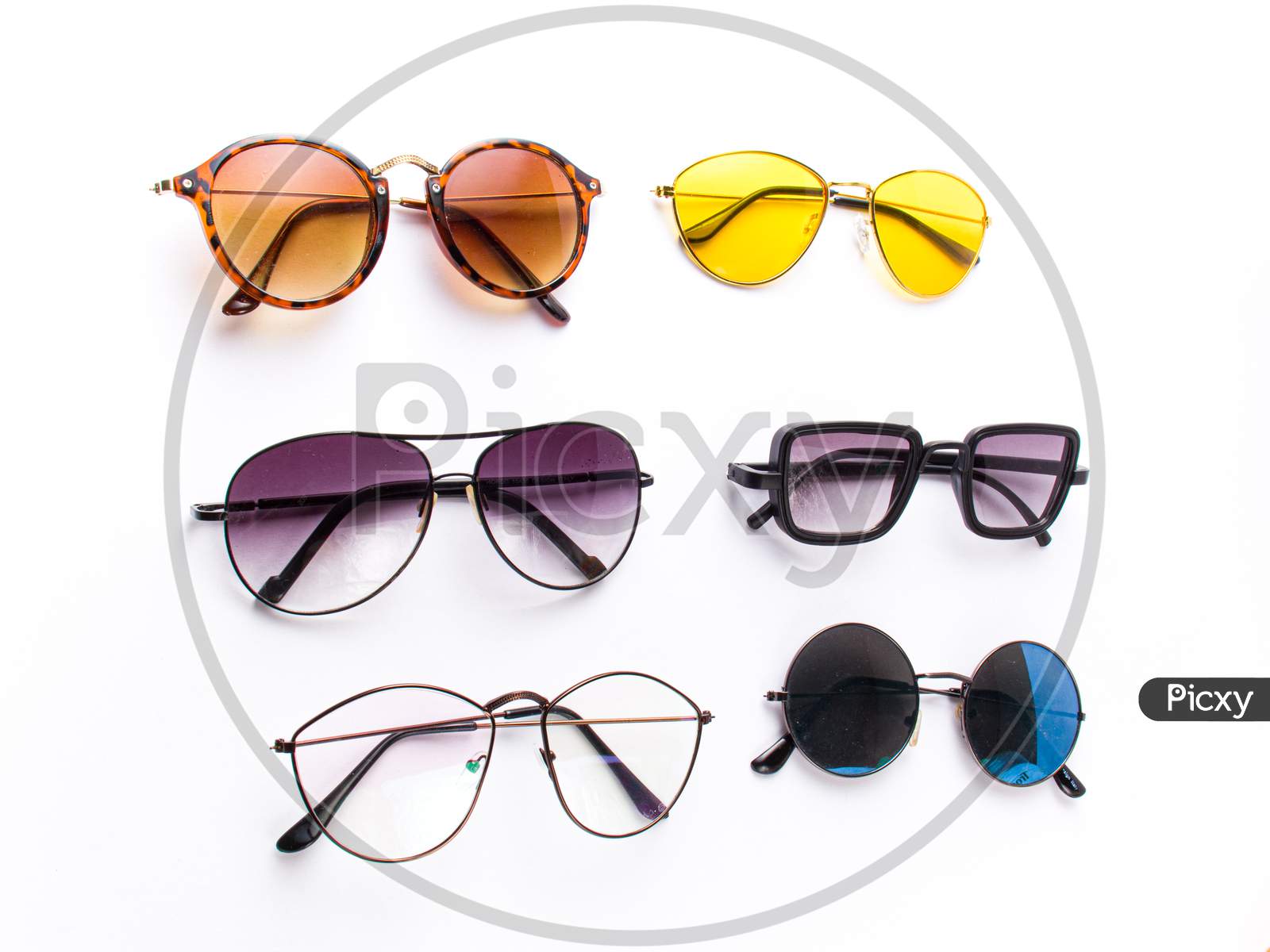Set of Shades or Goggles  On White Isolated Background