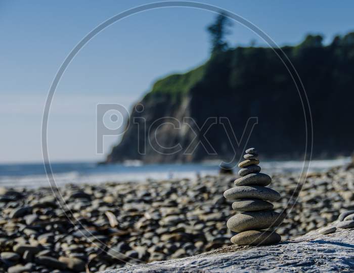 Pebble stone beach, Washington, USA