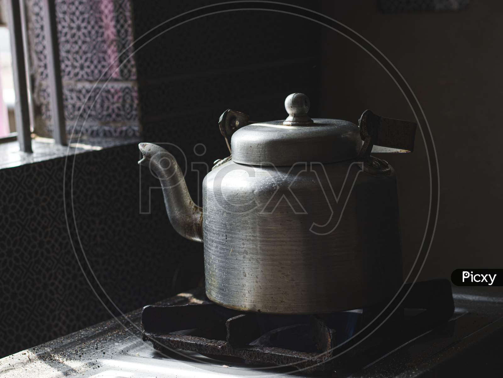 Tea Kettle In a Kitchen closeup