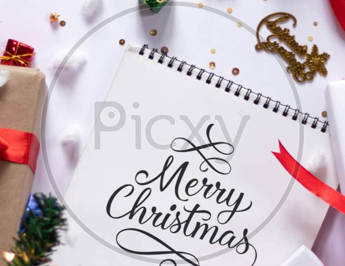Christmas Greetings Flat Lay Forming a background