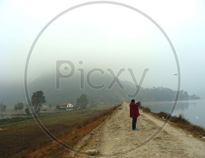 Foggy Morning Of The Village Area Of Nepal, Tourist Place