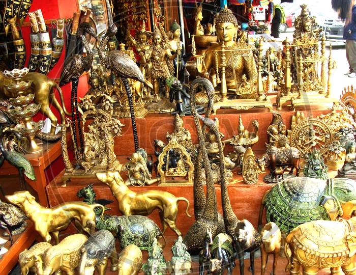 Monuments For Selling Outside Shop Of Devi'S Fall Area In Nepal, Sells Huge
