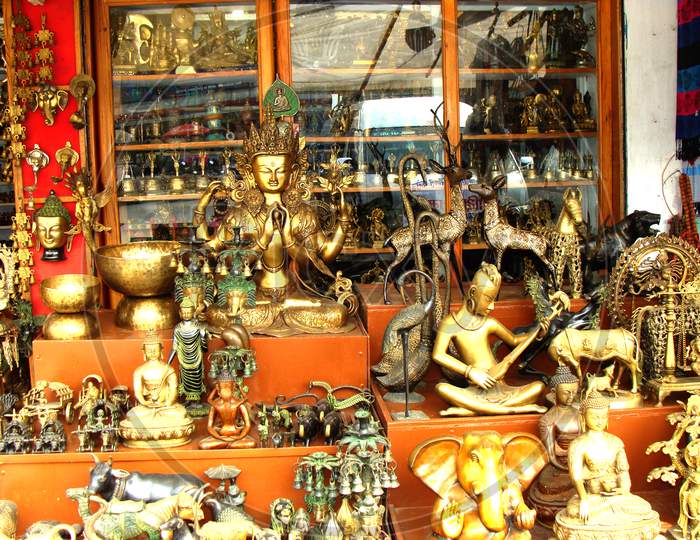 Monuments For Selling Outside Shop Of Devi'S Fall Area In Nepal, Very Attractive For Selling