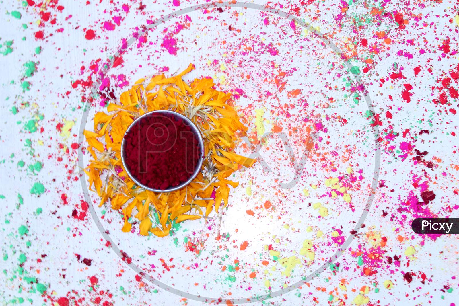 Template For Holi Festival With Colourful Holi colours