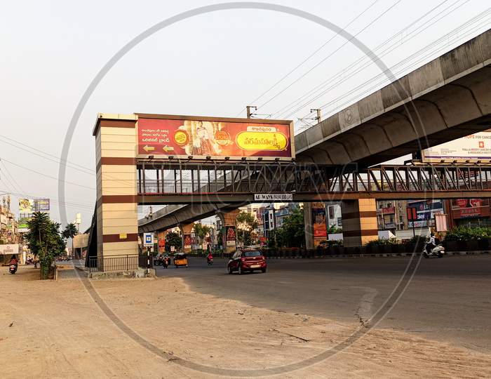 Empty Footover Bridge At KPHB Colony During Lockdown amid corona virus Covid 19 outbreak in India
