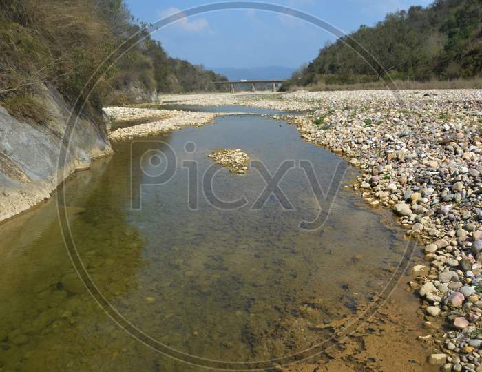 Stones In Channel Of  River Hamirpur Himachal Pradesh India