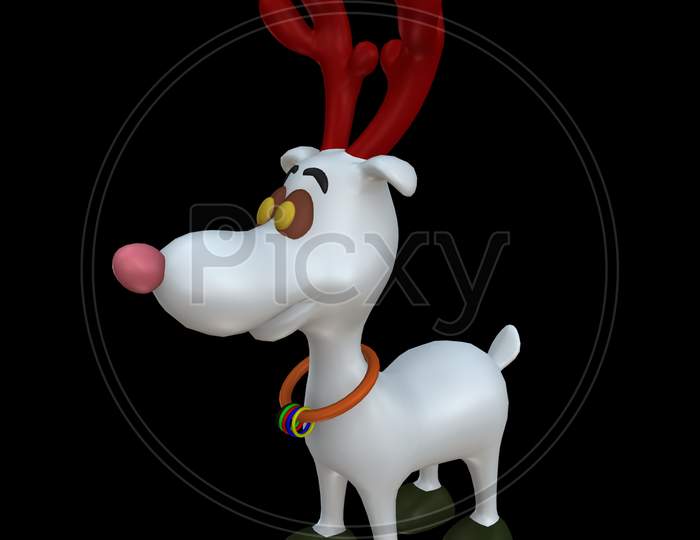 Dog Toy on an Isolated Black Background