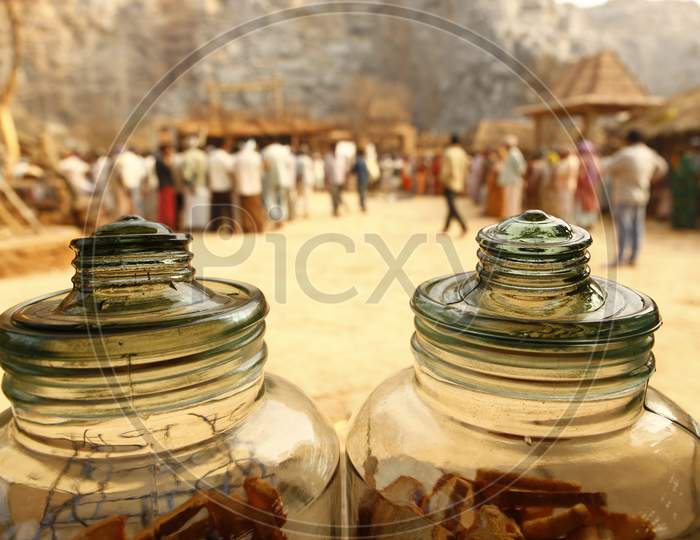 Eateries Jars In a Petty Shop In a Rural Village