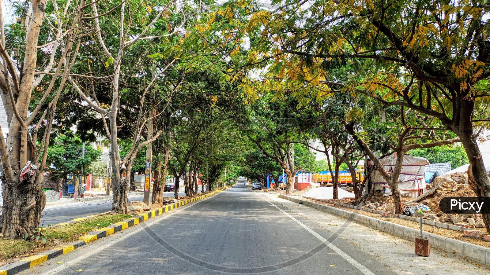 Empty Roads At KPHB Colony During Lockdown amid corona virus Covid 19 outbreak in India