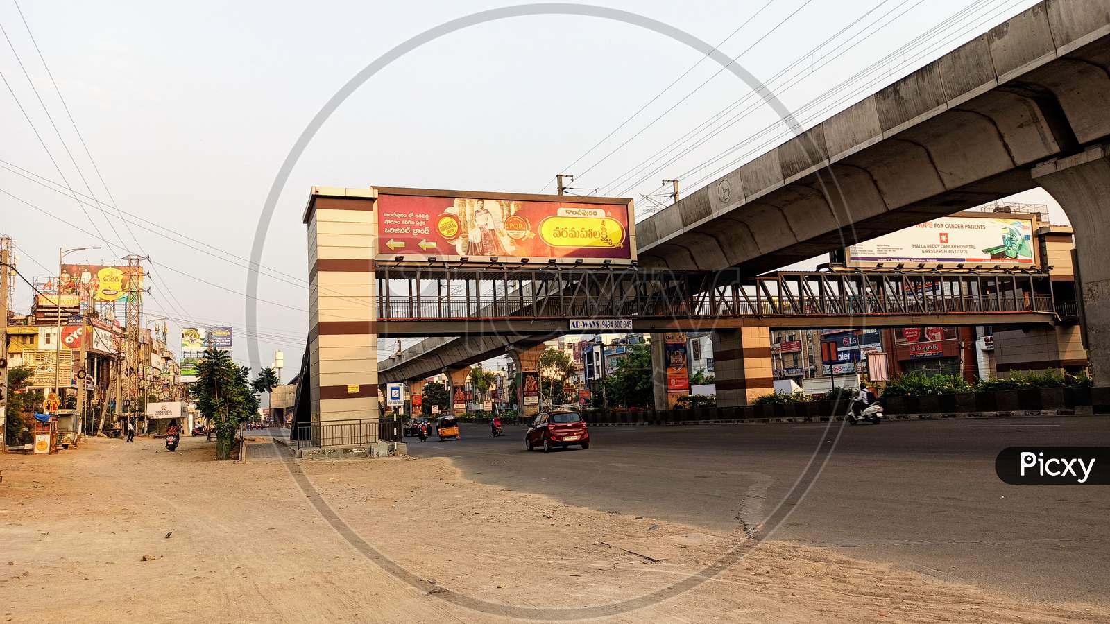 Empty Footover Bridge At KPHB Colony During Lockdown amid corona virus Covid 19 outbreak in India