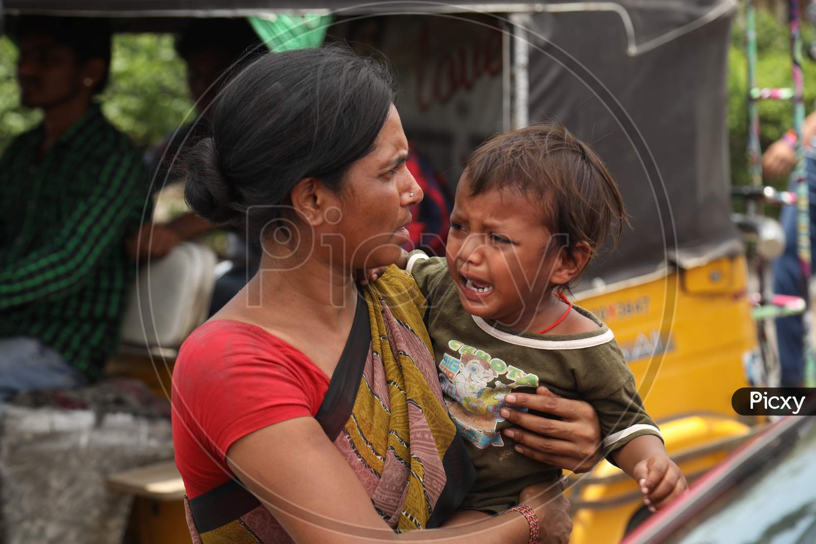 Indian Rural Village Mother With Her Child