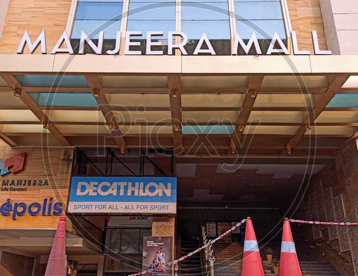 Closed Manjeera Mall Hyderabad Telangana India During Lockdown amid corona virus Covid 19 outbreak in India