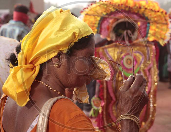 Indian Woman Wiping Her Eyes