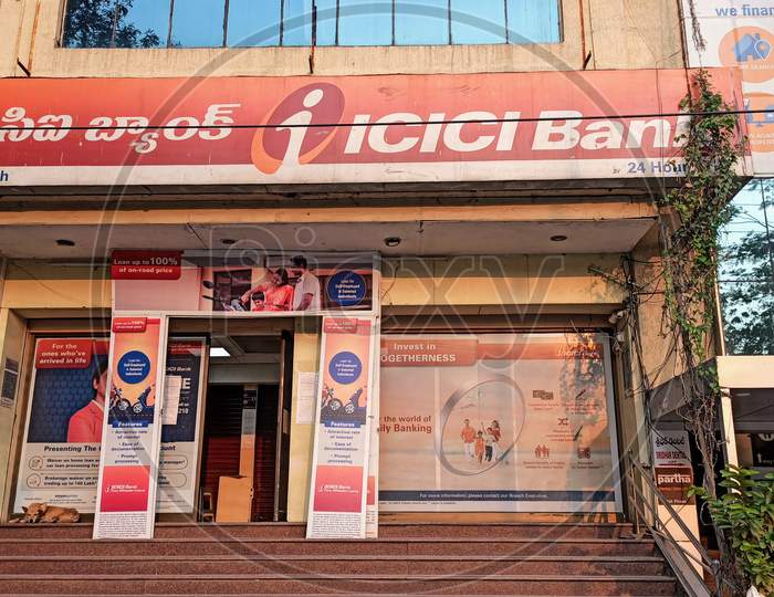 ICICI Bank During Lockdown in Hyderabad amid corona virus Covid 19 outbreak in India