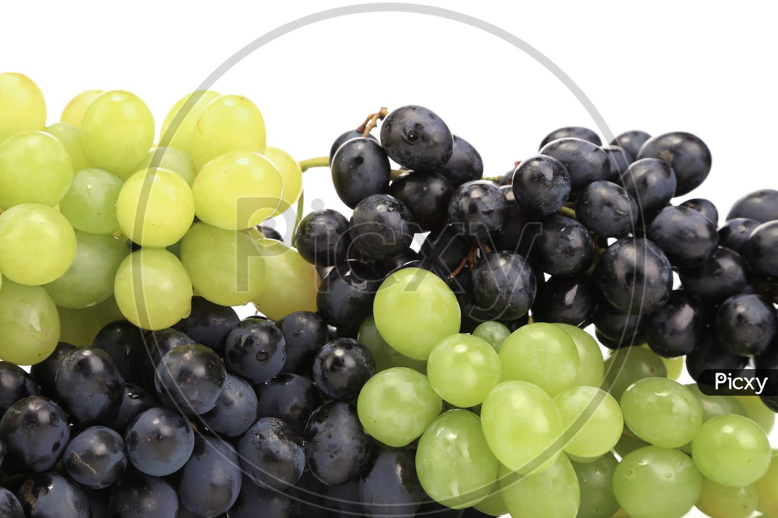 Black And Green Ripe Grapes. Whole Background.