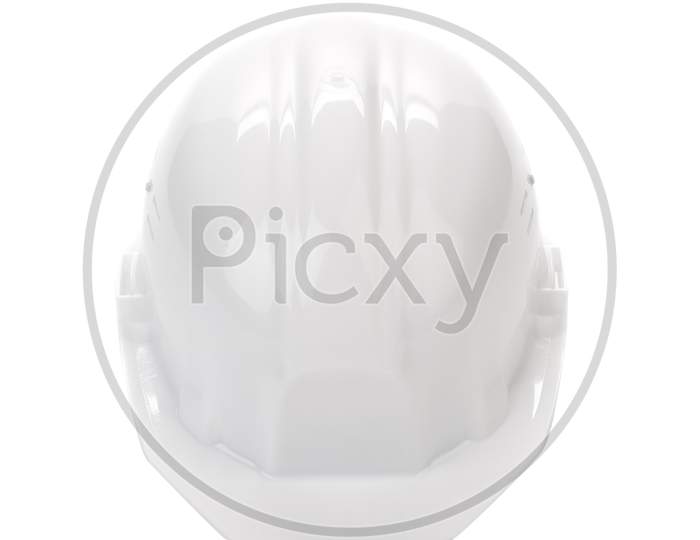 White Hard Hat. Isolated On A White Background.