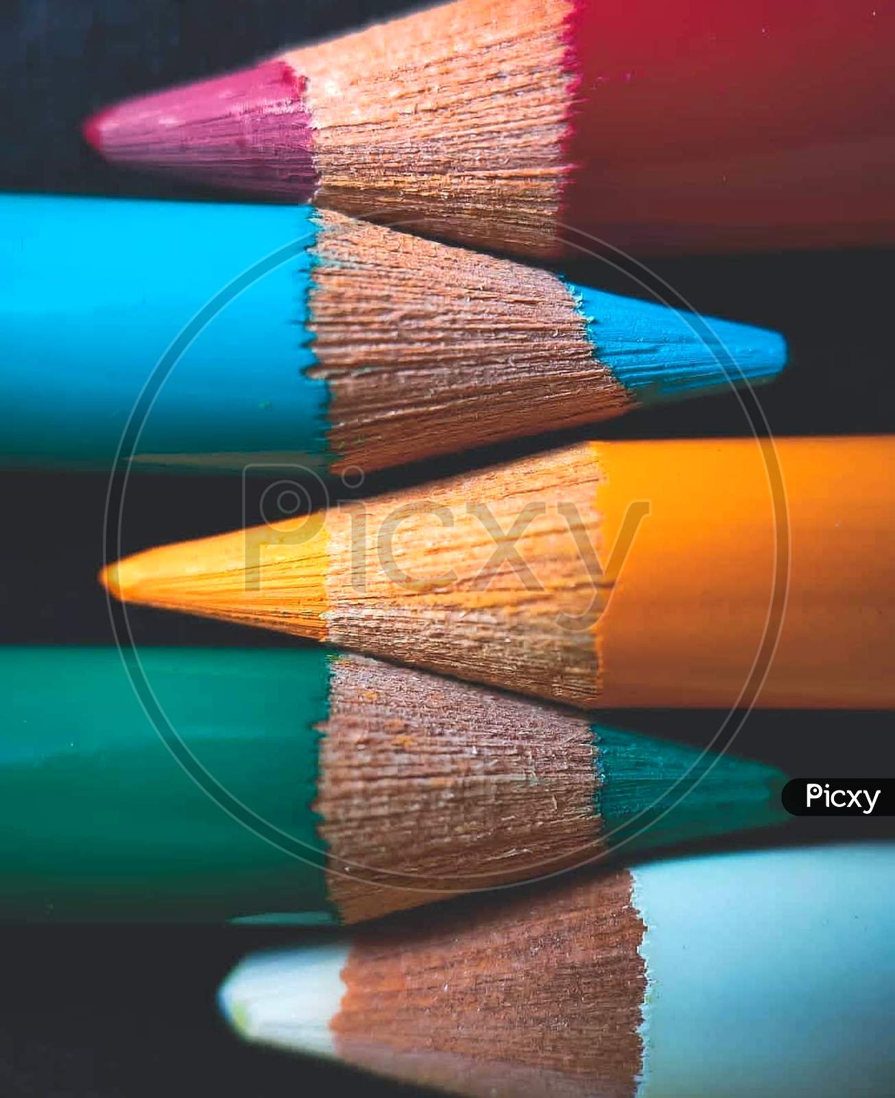 Color pencils tools of artists