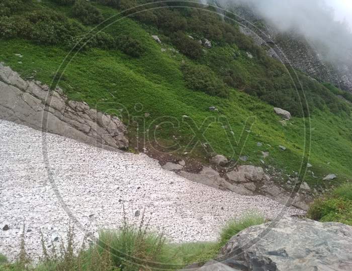 Water Falls From a Hill With Stones in Himachal Pradesh