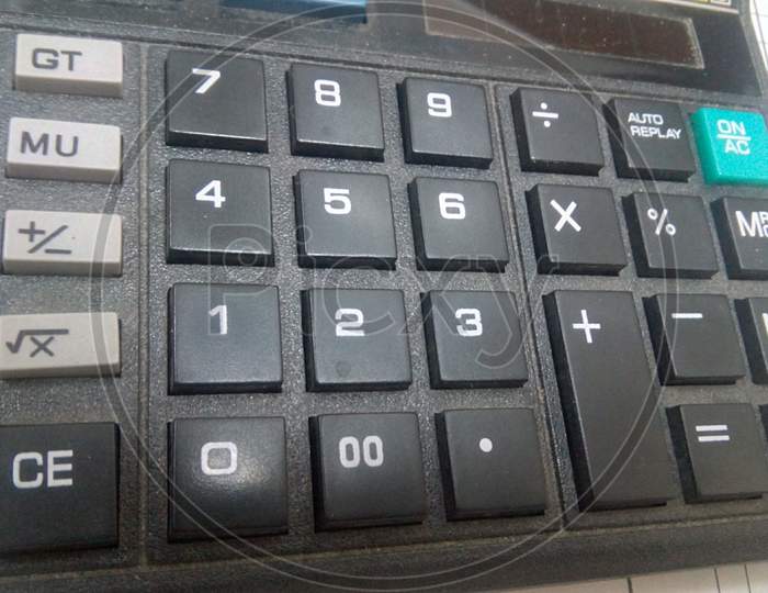 Calculator  With Keys Closeup