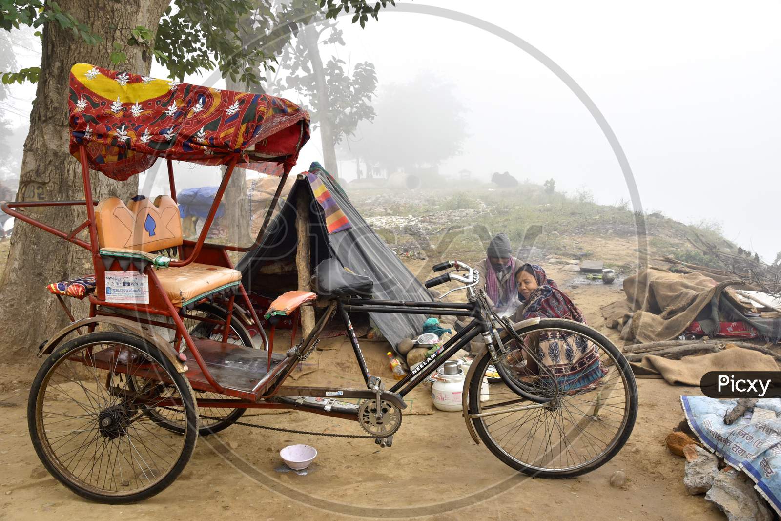 Indian Poor Families Living in Road side tents Or Huts