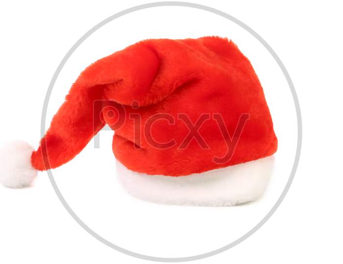Santa Claus Red Hat. Isolated On A White Background.