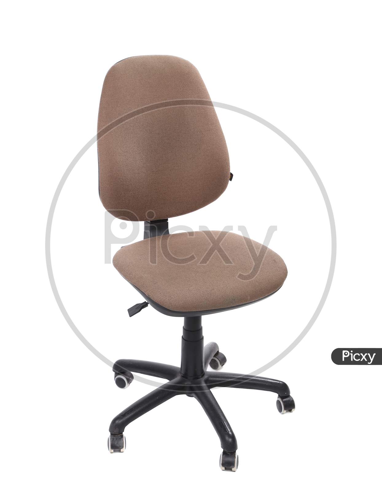 Beige Color Office Chair. Isolated On A White Background.