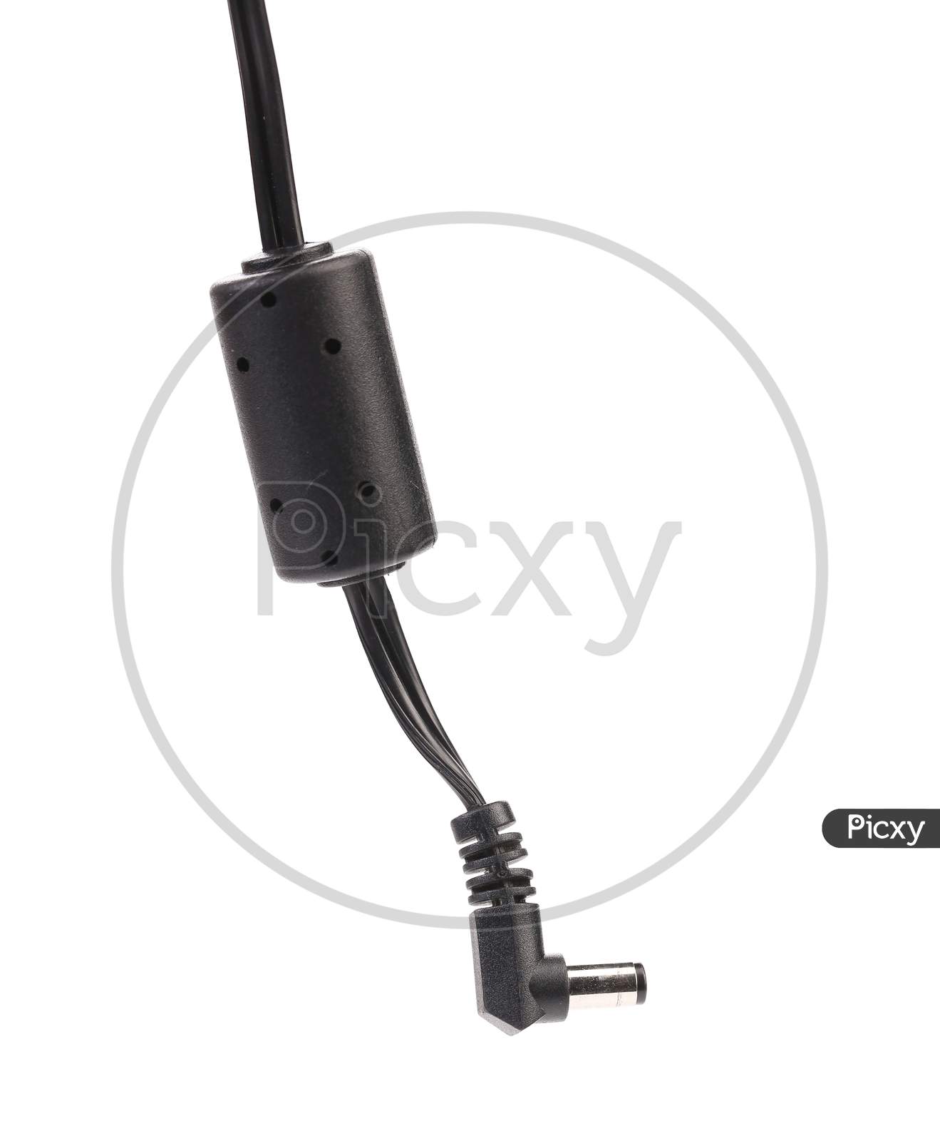 Close Up Of Plug Power For Device. Isolated On A White Background.