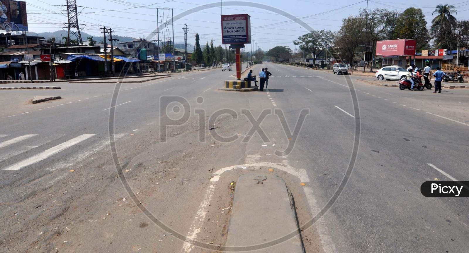 A Deserted View Of A 37 National Highway During Lockdown In Wake Of Corona Virus Pandemic In Guwahati On Wednesday, 25 March 2020.