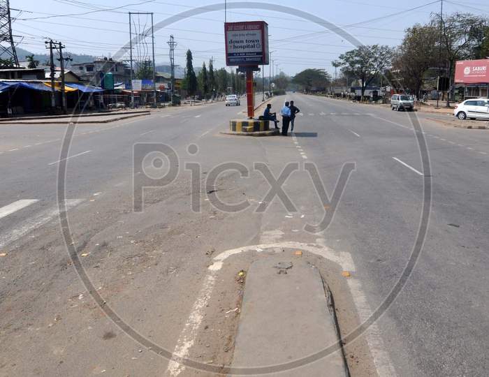 A Deserted View Of A 37 National Highway During Lockdown In Wake Of Corona Virus Pandemic In Guwahati On Wednesday, 25 March 2020.