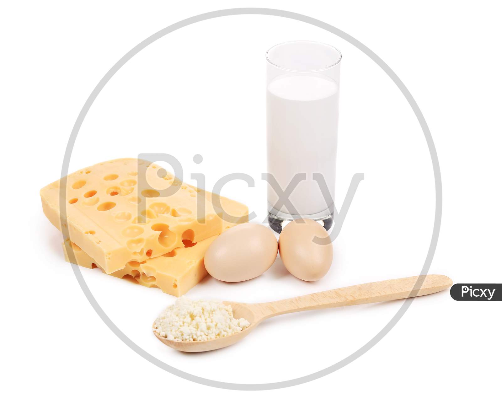 Healthy Breakfast Products. Isolated On A White Background.