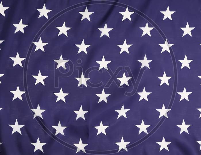 American Flag With White Stars. Whole Background.