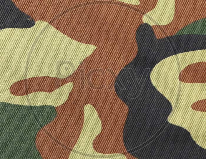 Close Up Of Camouflage Pattern. Whole Background.