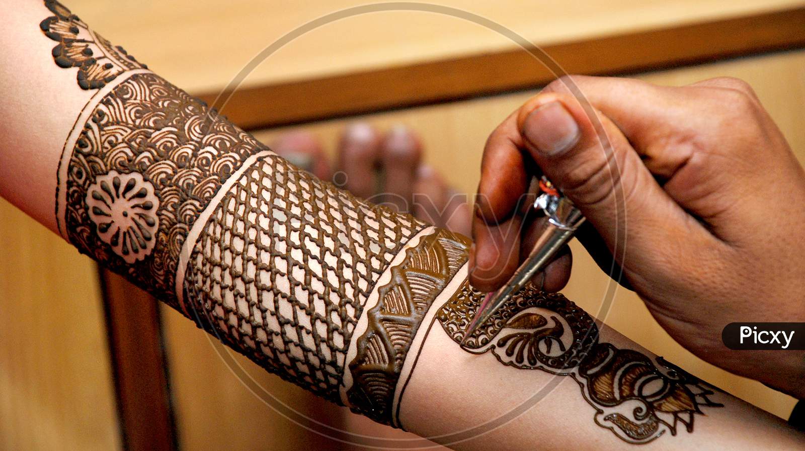 Indian Bridal Hand With Mehandi Design