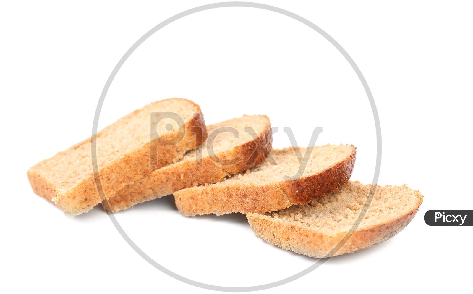 Sliced Brown Bread Isolated On White, Clipping Path Included