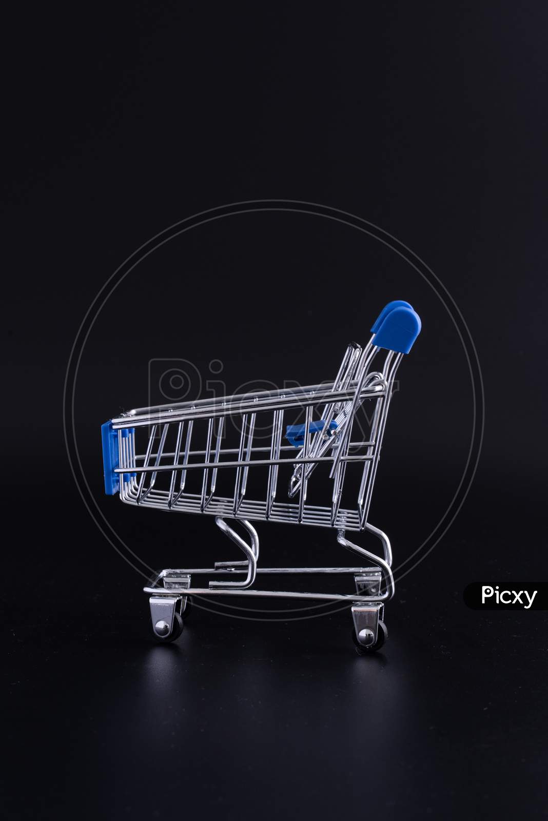 Mini Shopping Cart Trolley With Black Background