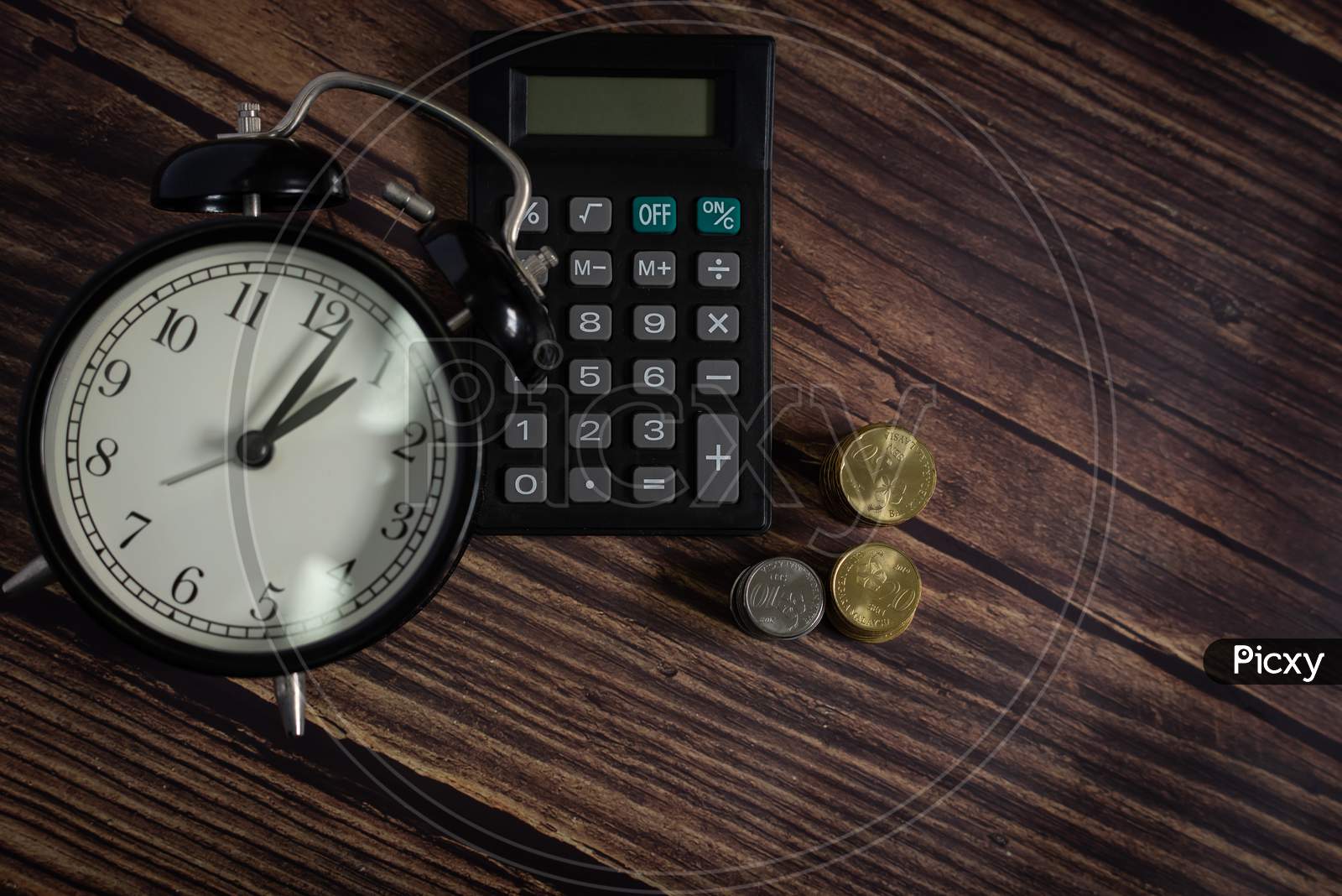 Financial Accounting, Money Calculator And Table Watch On Table