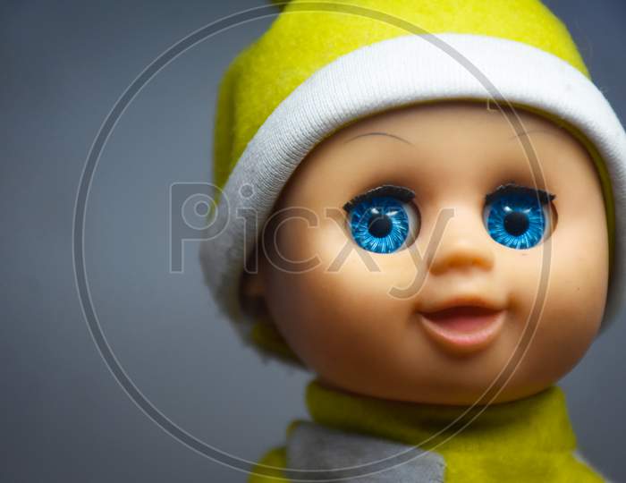 A portrait of a baby doll