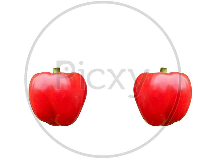 Sweet red pepper isolated on white background