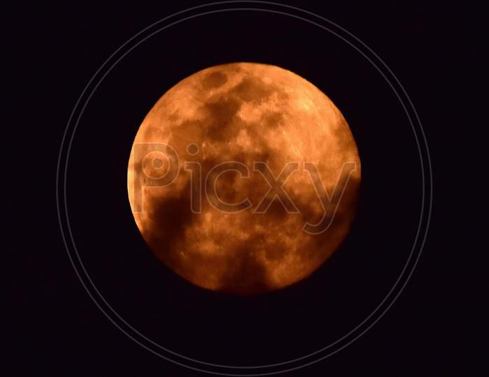 Full moon, Pink Moon 2020, Full Moon Is Seen In The Sky Over  Nagaon District Of Assam on April 7,2020