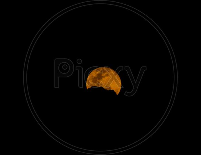 Pink Moon 2020, Super Full Moon hiding behind clouds, April 8, 2020 as seen from Hyderabad