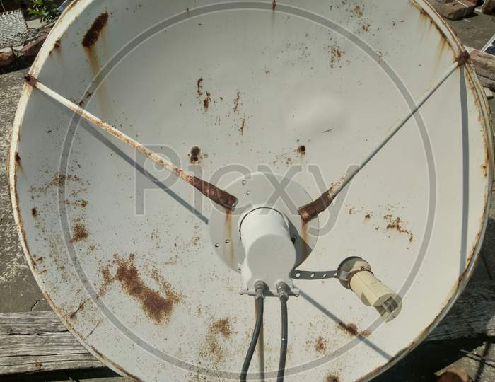 A dish antenna, in day time