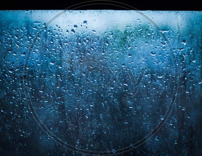 rain water drops on glass