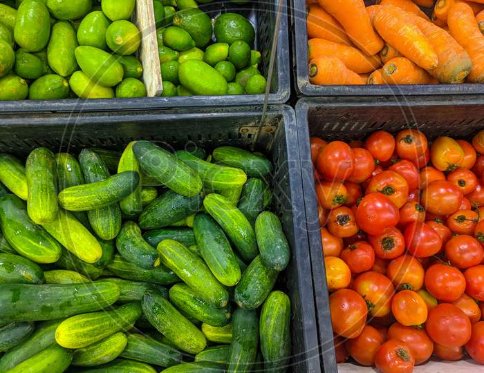 Fresh colorful vegetables in one place